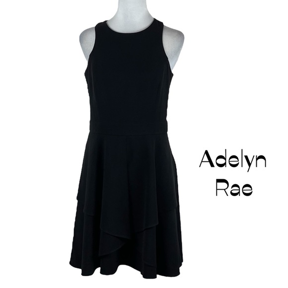 Adelyn Rae Black Ruffled Dress Size M - Picture 2 of 12